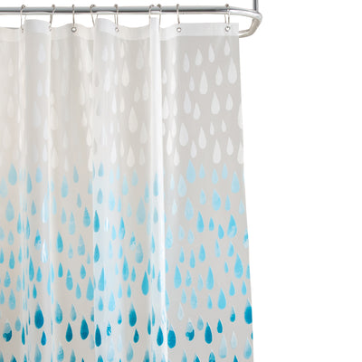 1 of 3:Bath Bliss Raindrop Design PEVA Shower Curtain in Ombre 