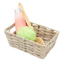 3 of 4:Home Basics Small Faux Rattan Basket with Cut-out Handles, Taupe 