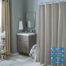 3 of 4:Bath Bliss Microfiber Soft Touch Shower Diamond Design Curtain Liner in Heather Grey 