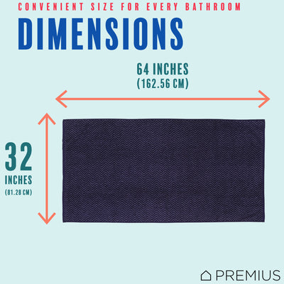 36 of 40:PREMIUS 2 Pack Chevron 100% Cotton Yarn Dyed Bath Sheet Towel, 32x64 Inches 