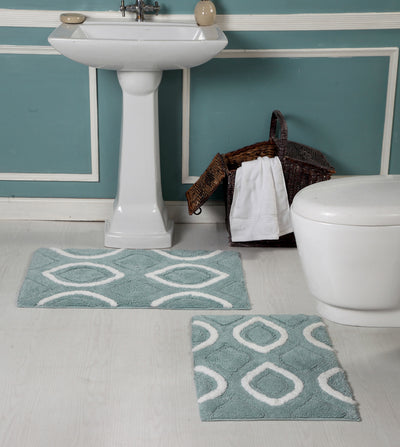 1 of 6:Ensemble de 2 tapis de bain antidérapants Premius Diamond, 43 x 61 cm, 50 x 81 cm 