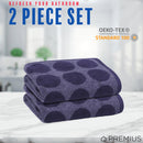 29 of 40:PREMIUS 2 Pack Circles 100% Cotton Yarn Dyed Hand Towel, 16x28 Inches 