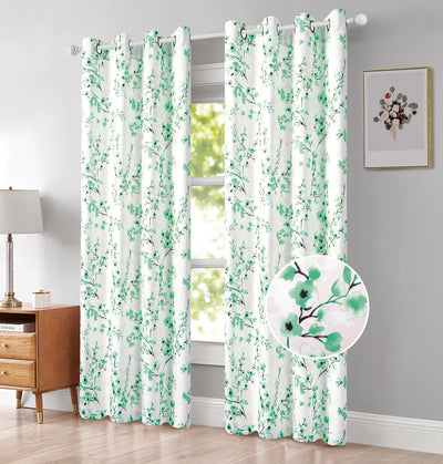 3 of 7:Whitney Cherry Flowers Room Darkening Grommet Window Panel, 54x84 Inches 