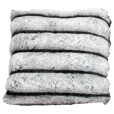 2 of 8:Chinchilla Stripped Faux Fur Throw Pillow, 20x20 Inches 
