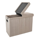 3 of 4:Simplify otomana plegable con tapa abatible en color natural 