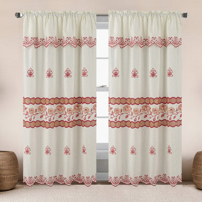 6 of 6:Sufeena Jacquard Macrame Window Curtain Panel with Valance, 55x84 Inches 