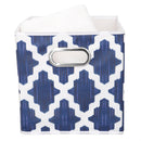 1 of 4:Home Basics Lattice Collapsible Non-Woven Storage Bin with Grommet Handle, Navy 