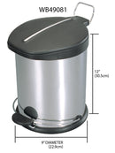 3 of 3:Home Basics 5 Liter Brushed Stainless Steel  with Plastic Top Waste Bin, Silver 
