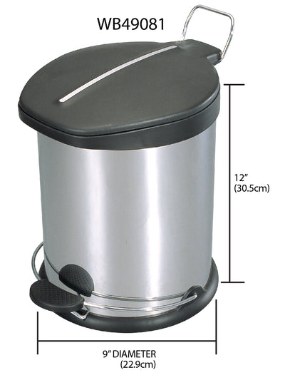 3 of 3:Home Basics 5 Liter Brushed Stainless Steel  with Plastic Top Waste Bin, Silver 