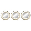 1 of 1:PREMIUS 3 Piece Carved Circle Mirror Wall Decor Set, Champagne, 10 Inches 