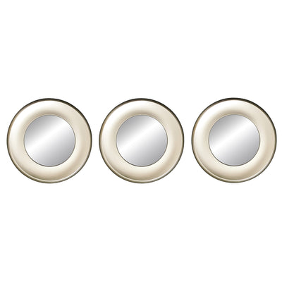 1 of 1:PREMIUS 3 Piece Carved Circle Mirror Wall Decor Set, Champagne, 10 Inches 