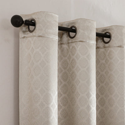 8 of 18:Tobias Damask Metallic Grommet Blackout Window Panel, 52x84 Inches 