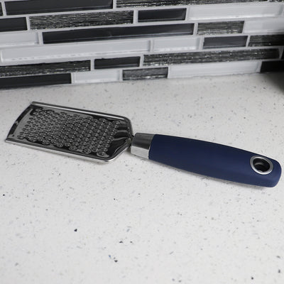 4 of 4:Home Basics Meridian Stainless Steel Mini  Handheld Cheese Grater, Indigo 
