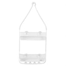 2 of 4:Home Basics Carrito de ducha de plástico perforado de 2 niveles con ventosas, color blanco 