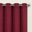 3 of 6:Mackenna Ogee Jacquard Grommet Window Panel, Burgundy, 52x84 Inches 