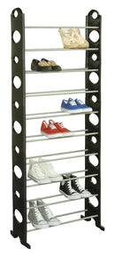 1 of 4:Home Basics Zapatero apilable de metal y plástico, 30 pares, color negro 