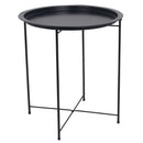 1 of 3:Home Basics Foldable Round Multi-Purpose Side Accent Metal Table, Matte Black 