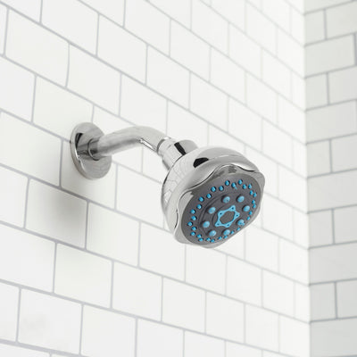 3 of 3:Pommeau de douche fixe Home Basics 5 fonctions en acier chromé, argent 