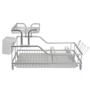 3 of 4:Home Basics Rust-Proof Aluminum 2-Tier Dish Rack, 23.5x13.75x10.75 Inches 