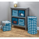 4 of 4:Bac de rangement rond en tissu iDesign Dot avec poignées latérales, bleu, 38 x 38 x 61 cm 