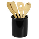 1 of 4:Pot à ustensiles en céramique émaillée Home Basics, noir 