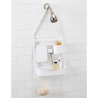 2 of 4:Bath Bliss Deluxe Flex Adjustable Shower Caddy in White 