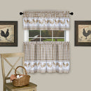 1 of 2:Paire de rideaux de fenêtre Barnyard avec cantonnière - 58 x 24 - Taupe 