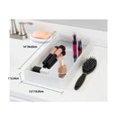 3 of 3:Plateau de toilette tissé métallique Home Basics, argent 