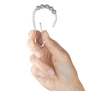 2 of 4:Bath Bliss - Paquete de 12 anillos enrollables para cortina de ducha con mosquetón en cromo 
