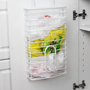 4 of 5:Home Basics Over the Cabinet  Plastic Bag Organizer and Grocery Bag Holder, White 