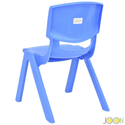 6 of 7:JOON Stackable Plastic Kids Learning Chairs, Blue, 20.5x12.75x11 Inches, 2-Pack (Pack of 2) 