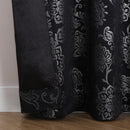 9 of 11:Silas Damask Metallic Grommet Room Darkening Window Panel, 52x84 Inches 