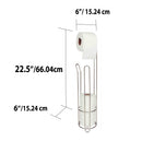 3 of 3:Distributeur de papier toilette sur pied robuste Home Basics, nickel satiné 