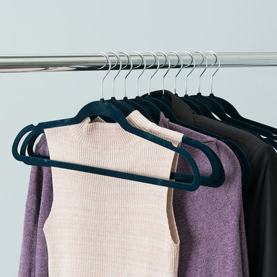 4 of 5:Home Basics  10 Piece Velvet Hanger, Navy 