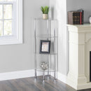3 of 4:Home Basics 4 Tier Multi Use Arc Glass Corner Shelf, Clear 