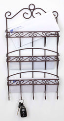 1 of 3:Home Basics Scroll Collection 3 Tier Steel Letter Rack Organizer, Bronze 