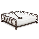 2 of 5:Home Basics Scroll Collection Servilletero plano de acero, bronce 
