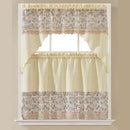1 of 1:Yuri Juego de cortinas de cocina con bordado floral de 3 piezas con cenefa Swag, beige, 60 x 36 pulgadas 