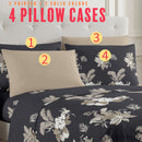 6 of 17:Parure de draps en microfibre PREMIUS Mia Soft, infroissable, noir-taupe 
