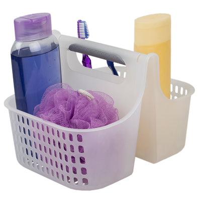 1 of 6:Home Basics Two Compartment Plastic Shower Tote with Non-Slip Handle 