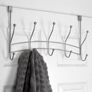 1 of 5:Home Basics Shelby 5 Hook Over the Door Hanging Rack, Silver 