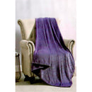 1 of 1:Couverture en peluche à motif treillis gaufré, violet, 50 x 60 pouces 