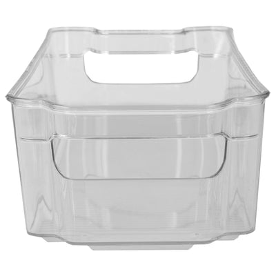 3 of 4:Home Basics Stackable Medium Plastic Fridge Pantry and Closet Organization Bin with Handles 