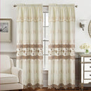 4 of 10:Malaika Panel de ventana de macramé jacquard bordado con cenefa, 54 x 84 pulgadas 