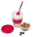 4 of 4:Home Basics Plastic To-Go Cup with Spoon, Assorted Colors 