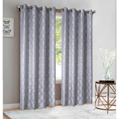 8 of 9:Panneau de fenêtre à œillets en jacquard floral Jolene, 54 x 84 pouces 