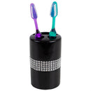 3 of 6:Ensemble d'accessoires de bain de luxe Home Basics, 4 pièces, avec de superbes paillettes, noir 