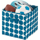 1 of 4:InterDesign Dot Cubo de almacenamiento de tela con asas laterales dobles, azul, 13 x 13 x 13 pulgadas 