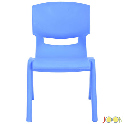 4 of 7:JOON Stackable Plastic Kids Learning Chairs, Blue, 20.5x12.75x11 Inches, 2-Pack (Pack of 2) 
