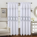 3 of 5:Panneau de fenêtre à passe-tringle en macramé floral Caroline avec cantonnière attachée, 55 x 84 pouces 